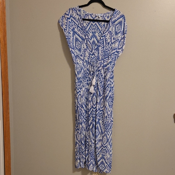 blue island Other - blue island Blue and White Ikat Print Dress